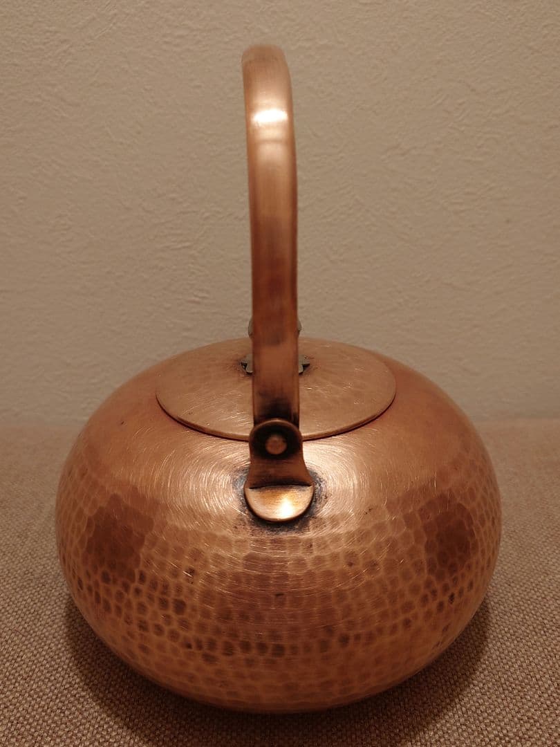 昭和レトロ 鎚目 純銅製やかん 1L