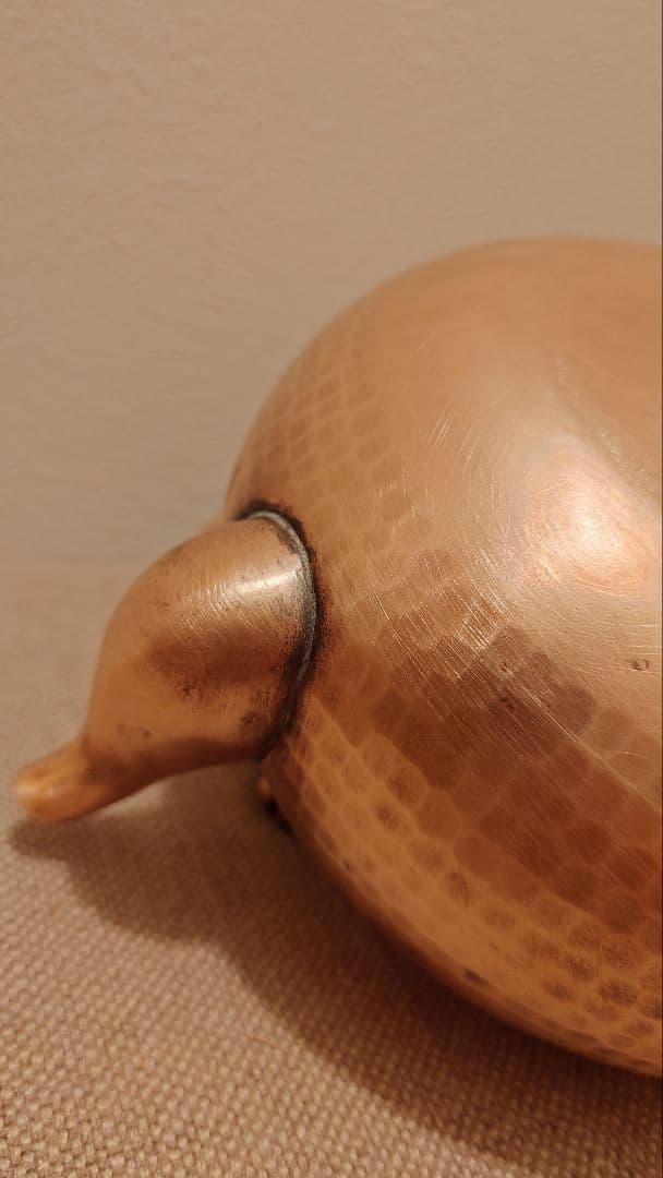 昭和レトロ 鎚目 純銅製やかん 1L