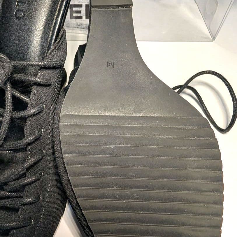 【YELLO 】レースアップミュールパンプス Mサイズ23.5cm 黒