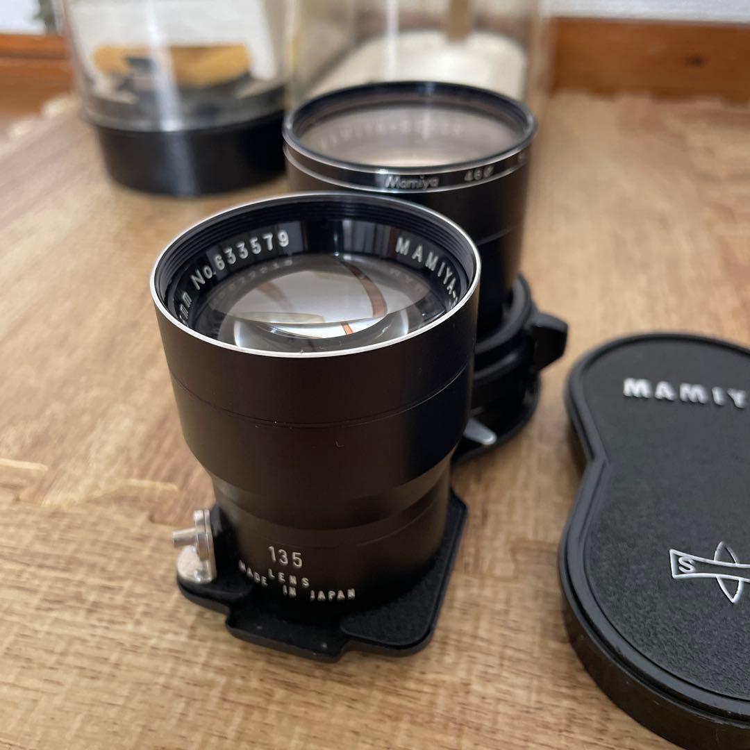 MAMIYA C220 55mmレンズ、135mmレンズ 、ハンドグリップセット