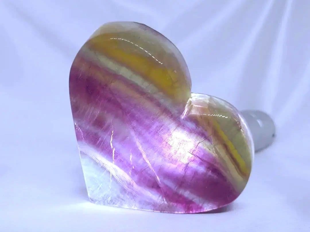 キャンディ フローライト　ハート　皿　器　浄化皿　小物入　蛍石　①