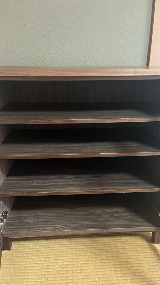 無印良品 ウォールナット材キャビネット 脚付き 観音扉 廃盤モデル