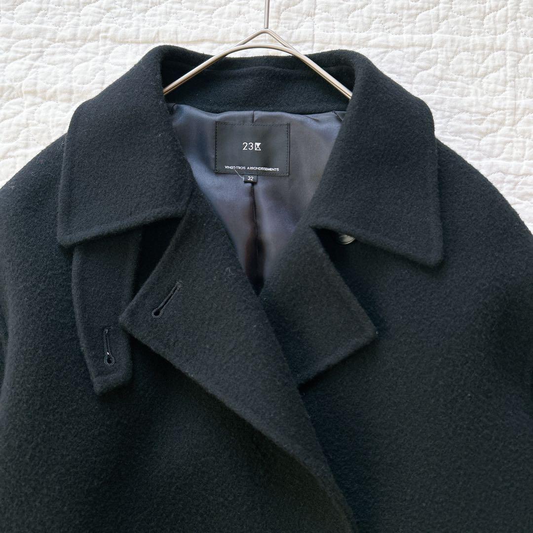 23区 滝沢眞規子さん着用 ウールリバー コート 2023年 ブラック Sサイズ