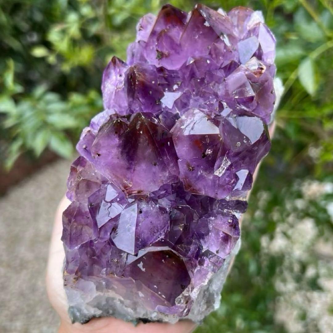 ✳️超希少‼️紫水晶とレッドの煌めき✨レッドファントム アメジストクラスター 天然石