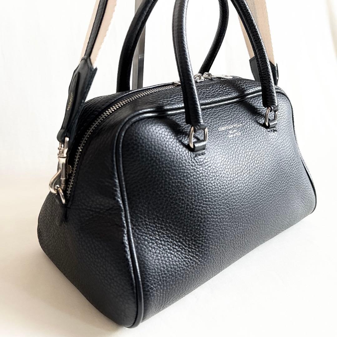 【極美品】クリスチャンヴィラ　ボストンバッグ　レザー　ハンドバッグ　黒
