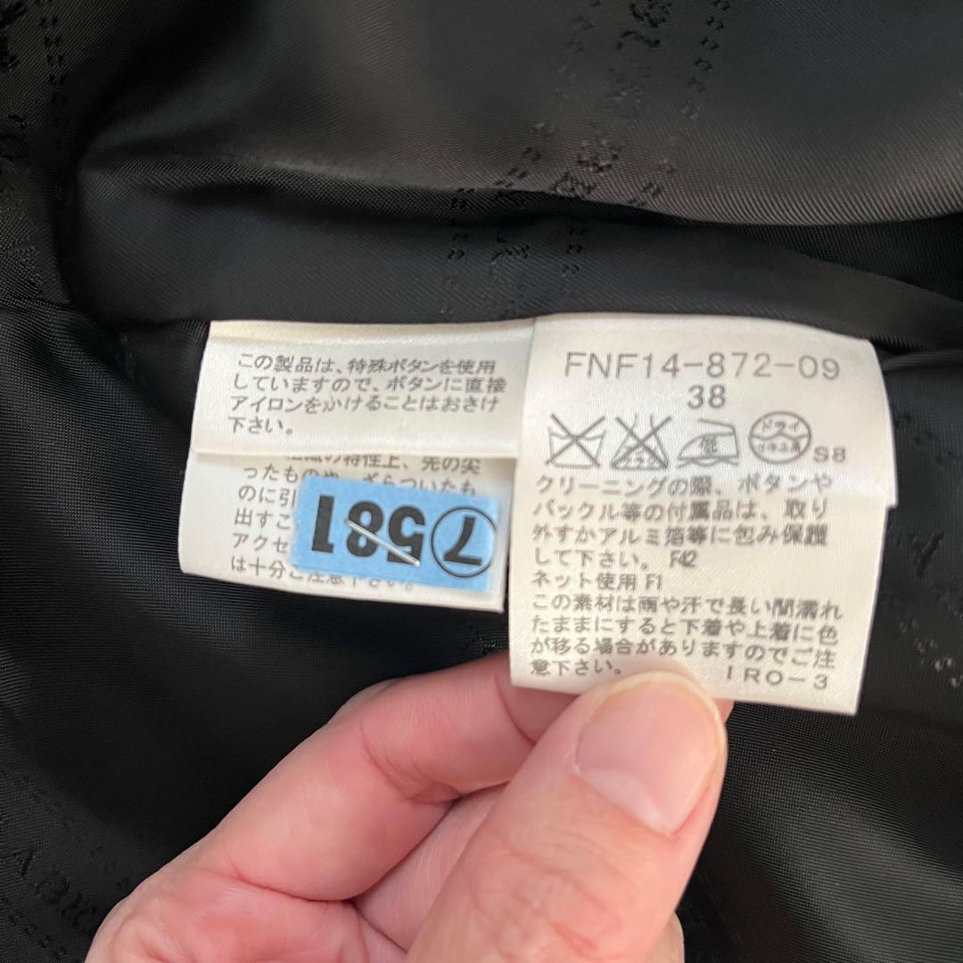 希少　バーバリーブルーレーベル　シャドーチェックコート　Aライン ブラック　38