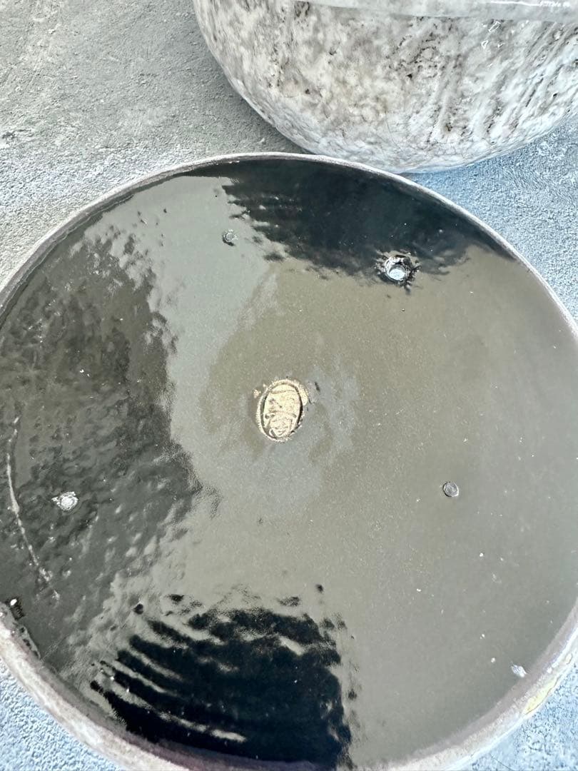 雲井釜 中川一辺陶 雪紋内黒きまぐれ御飯鍋3合炊き