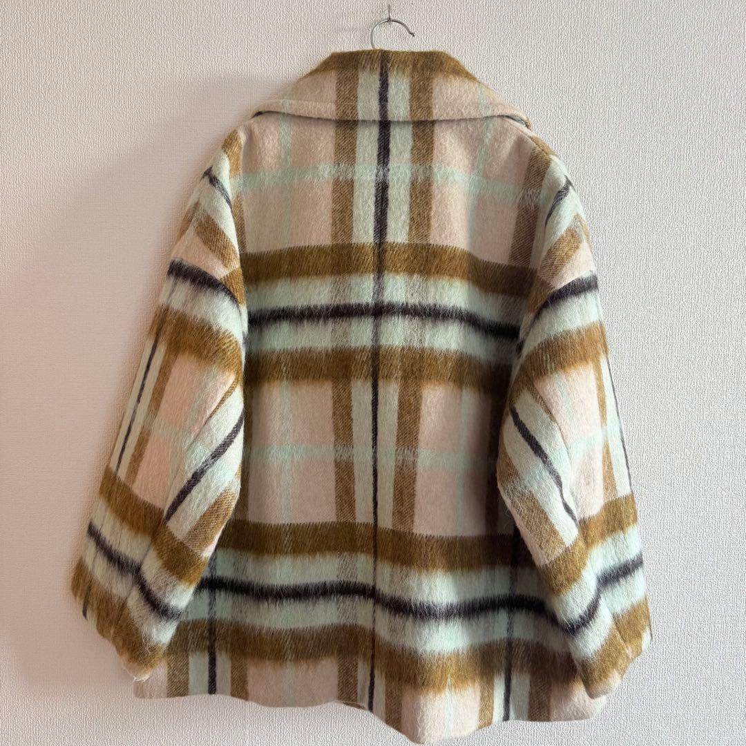 UNITED ARROWS シャギー チェック ショート コート【☆美品】