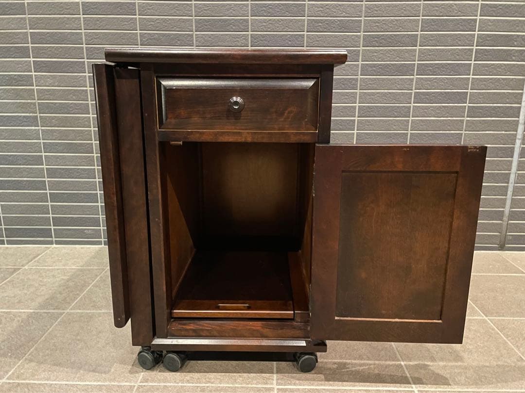 mos　希少モデル　北海道民芸家具　折り畳み天板が魅力の片袖机