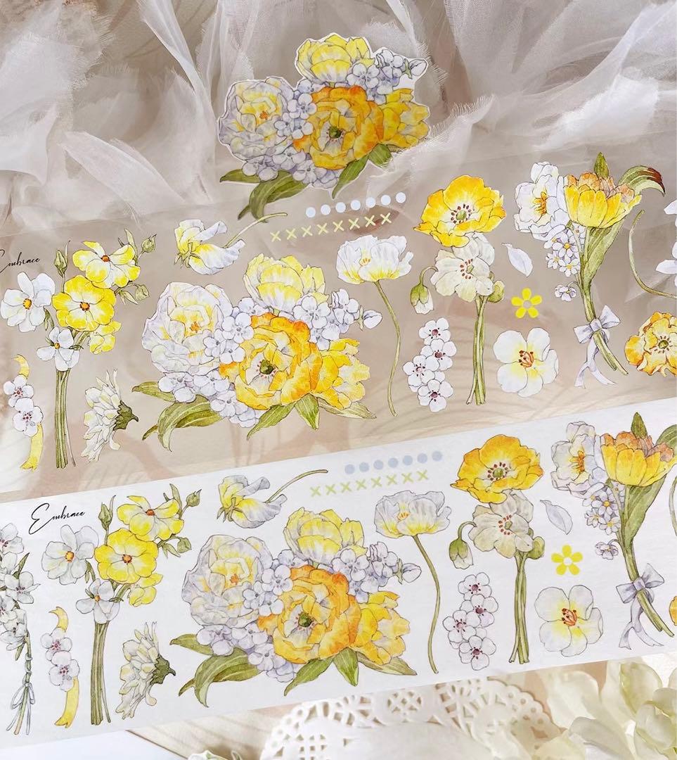 海外マスキングテープ巻売り 白昼夢 フラワー 人物マスキングテープ