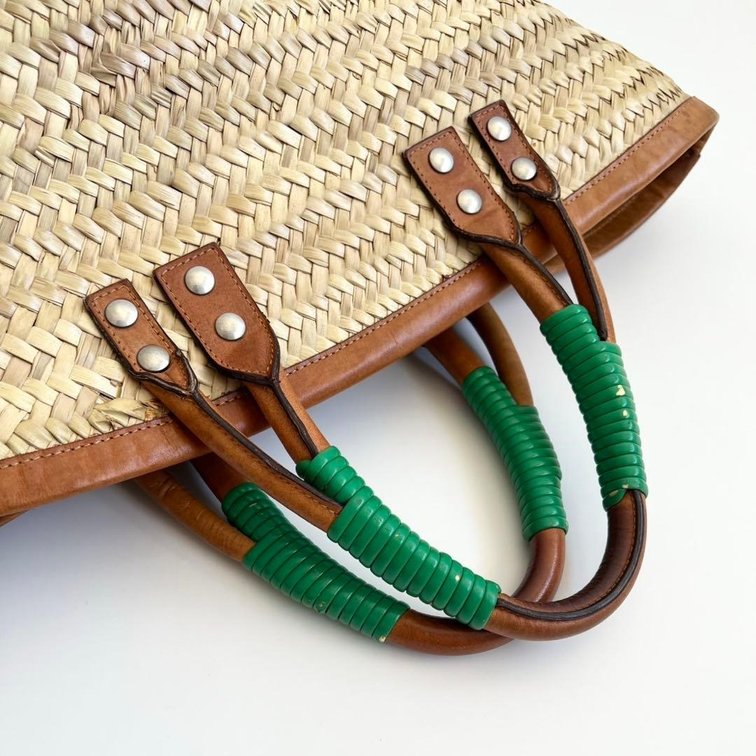 バッグ BALENCIAGA BISTRO PANIER STRAW HAND BAG