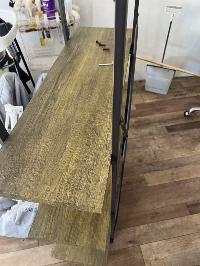 スチール　木目調　オープンシェルフ　ラック　棚　大阪引き取り5０００円引き