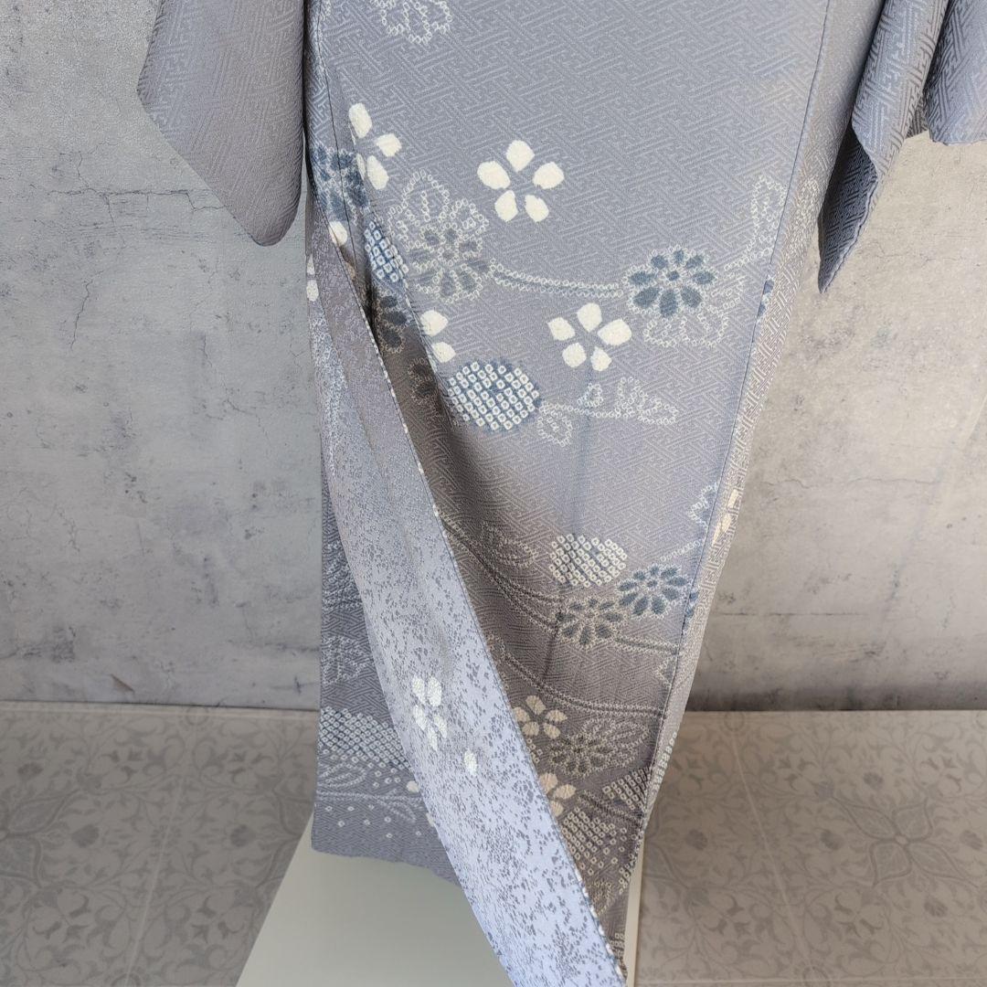 訪問着　フルセット　着物　正絹　絞り　トールサイズ　薄紫　花　C1