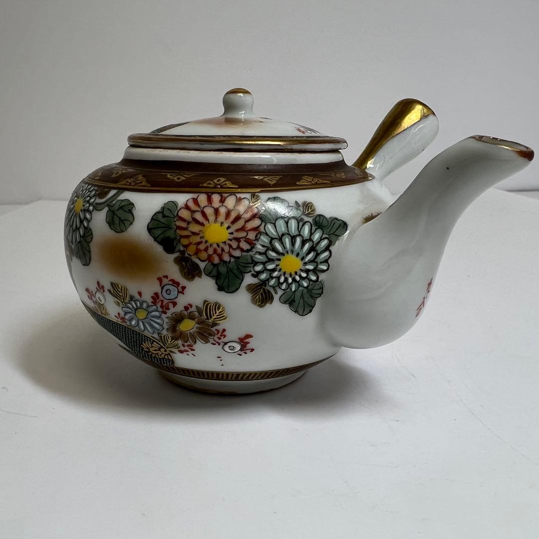 明治時代　九谷焼　上手青粒金襴手　煎茶器セット　東K8-0111☆2F タカサ