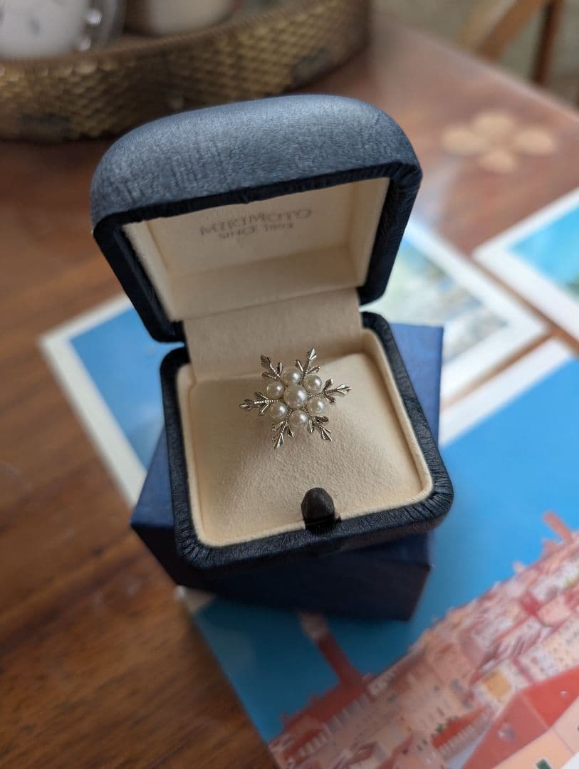 MIKIMOTO パール7珠 ピンブローチ あこや真珠　雪の結晶　未使用品　美品