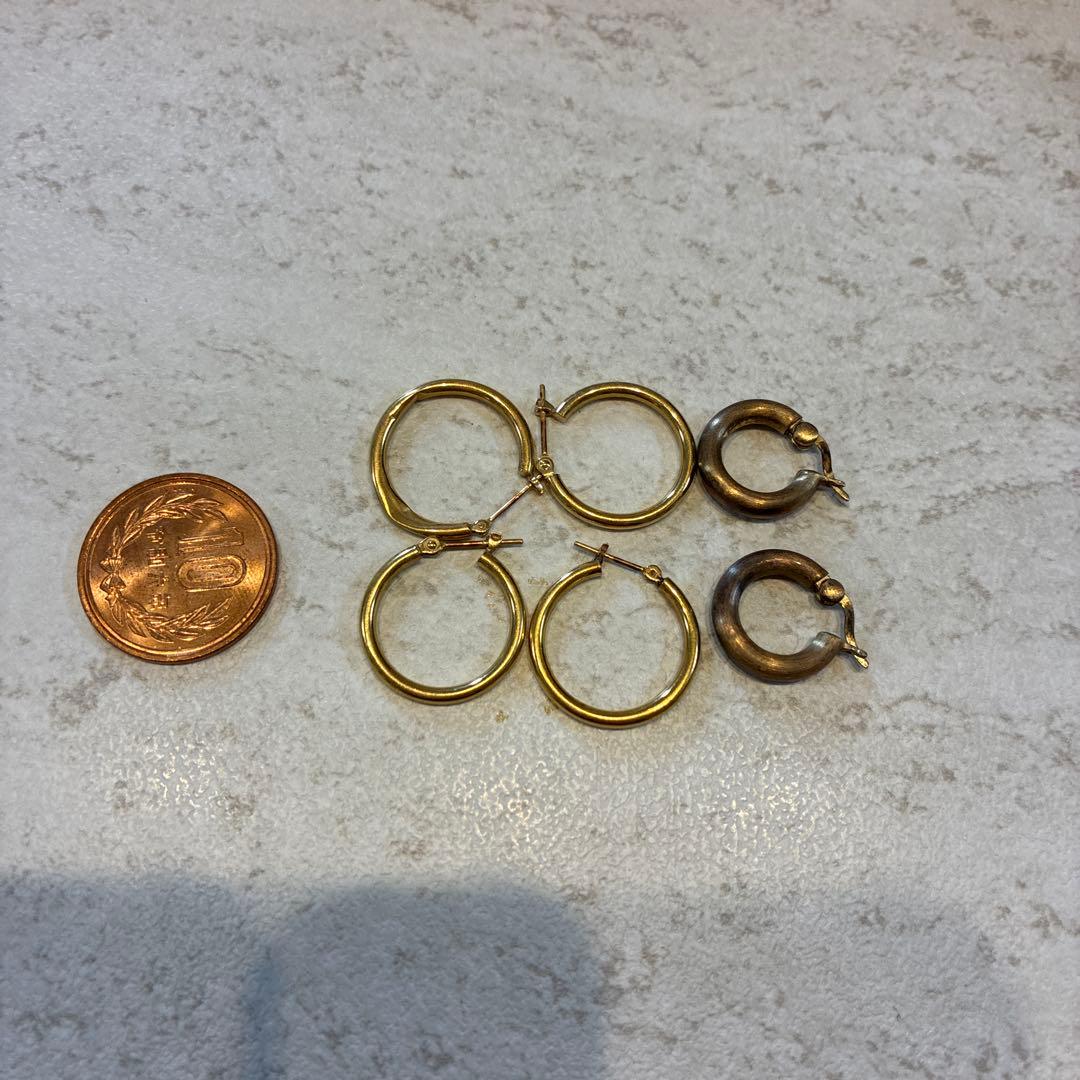 金色フープピアス5個セット