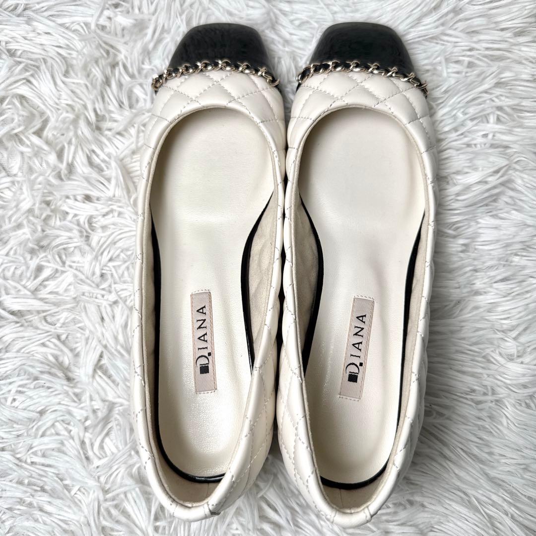 極美品✨ダイアナ キルティング ローヒールパンプス レザー エナメル 人気完売品