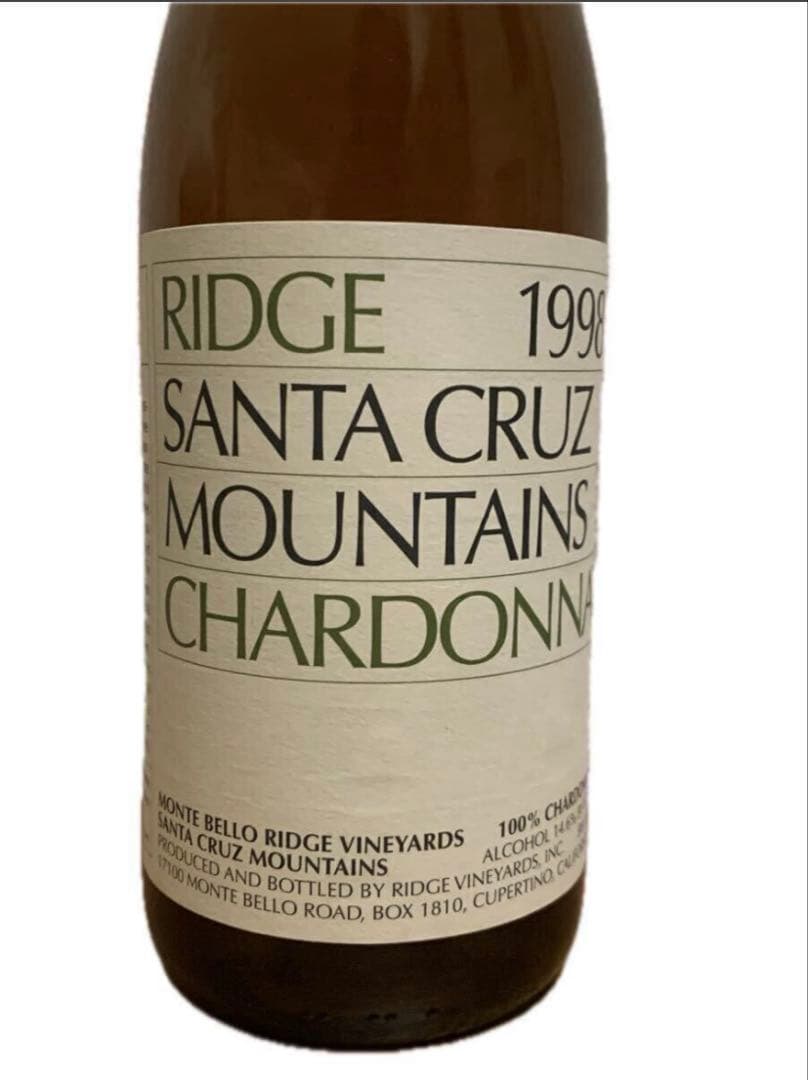 リッジ・サンタクルーズ・マウンテンズ・シャルドネ 1998 モンテベロ ワイン白