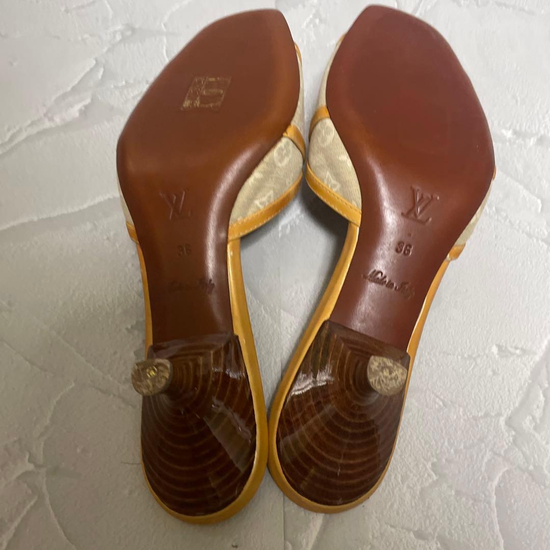 LOUIS VUITTON ミュール シルバー/ベージュ