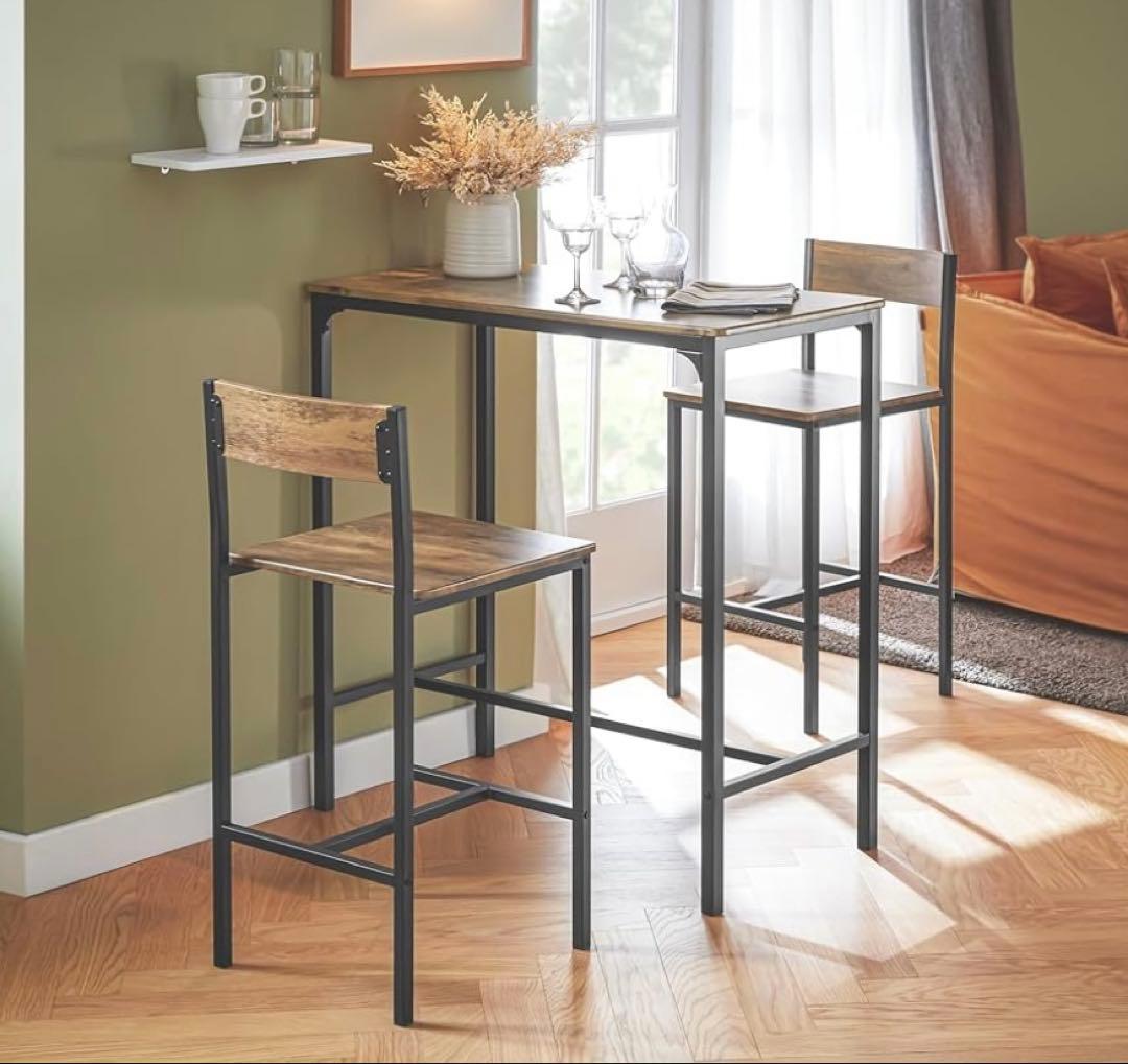 【ろーたす】ドイツ社製ハイカウンターテーブル チェア３点セット