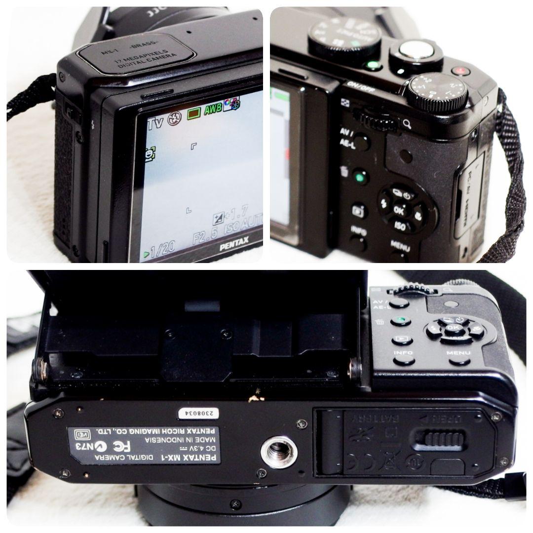 美品 ショット数 少ない PENTAX MX-1 ブラック バッテリー2個付き