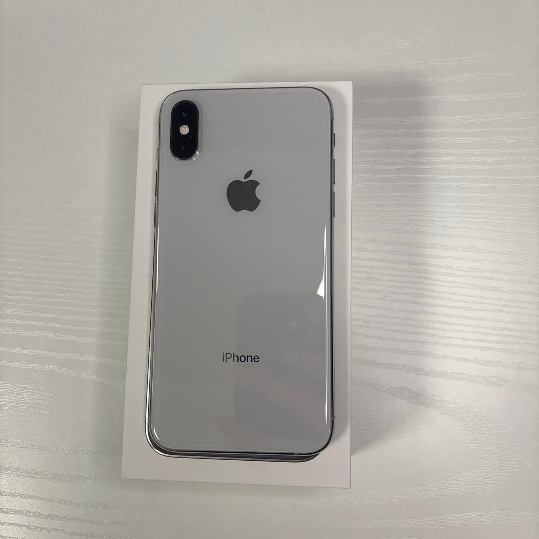 iPhone XS 64GB シルバー SIMフリー 傷なし 箱あり