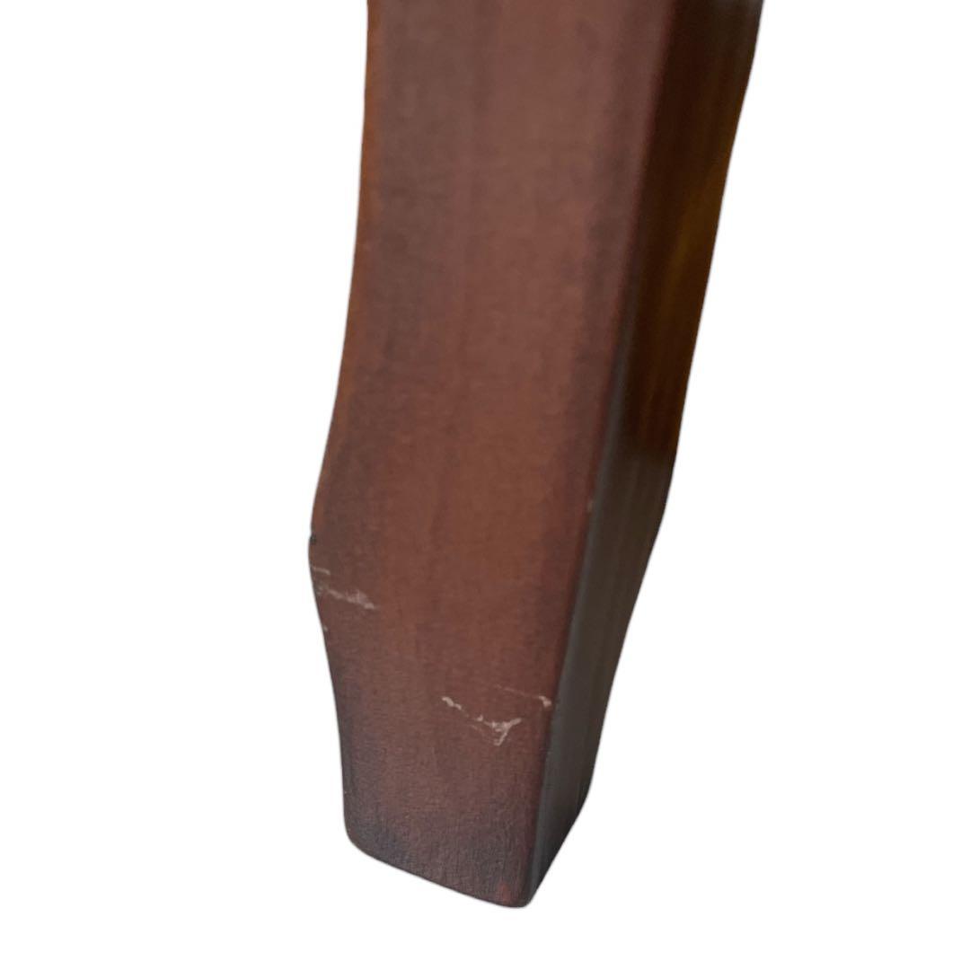 ネコ脚　スツール　チェア　クラシック　背もたれ　アンティーク調　ストライプ　赤