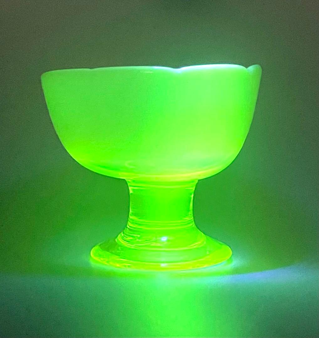 最終値下げ　ウランガラス 氷コップ 大正ロマン 大正ガラス　戦前ガラス