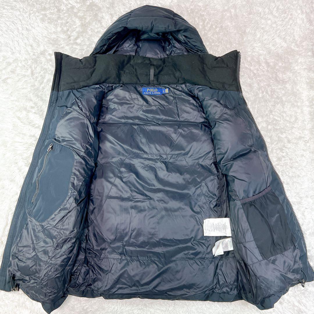美品✨ポロラルフローレン ダウンベスト ビッグポニー 2WAY ブラック L