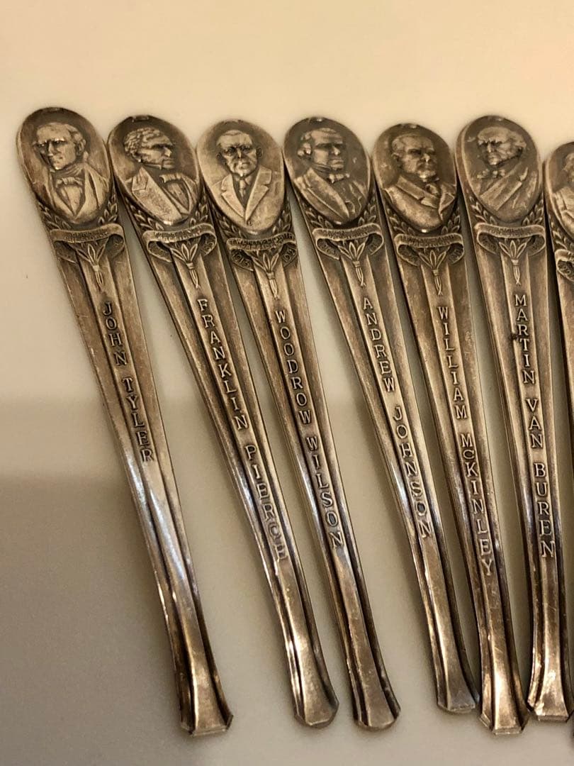 歴代アメリカ大統領　ヴィンテージスプーン　クラフト用　カット済　14本まとめ売り