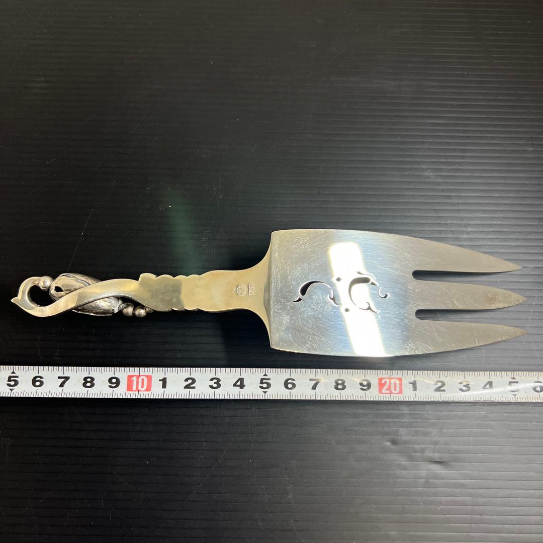 ジョージジェンセン激レアブロッサムsterling925 特大サービングフォーク