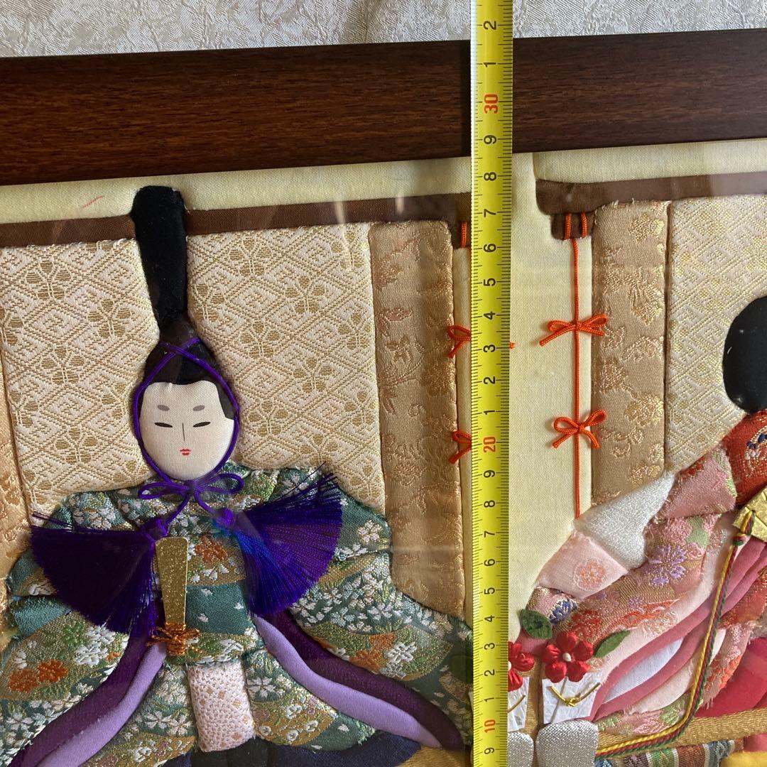 ひな祭り　伝統的 雛人形 ハンドメイド　額入りフレーム付き