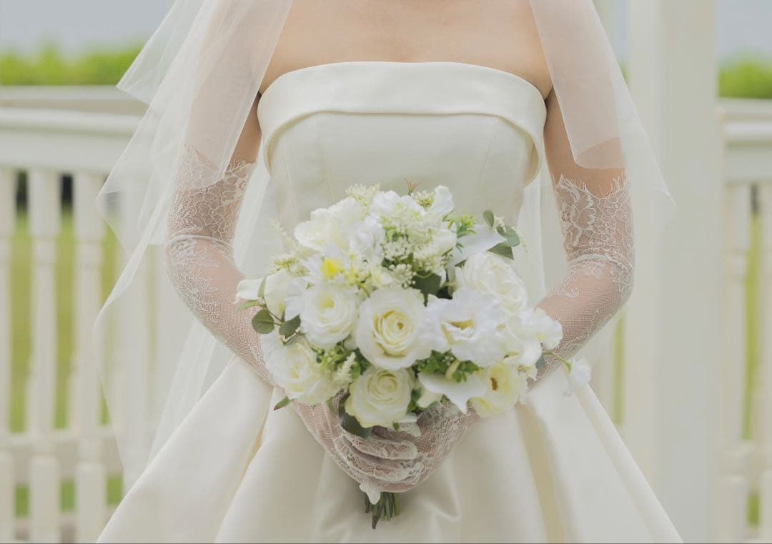 アーティフィシャルフラワー ブーケ ブートニア グローブ 3点セット