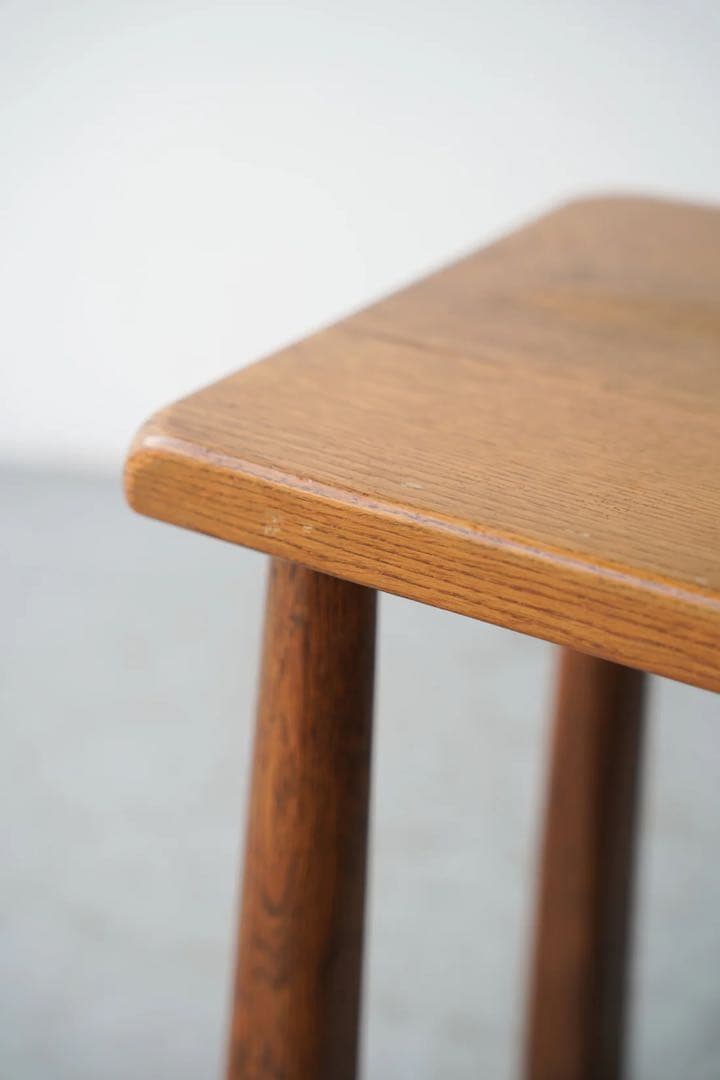 無垢オーク材のヴィンテージ サイドテーブル スツール