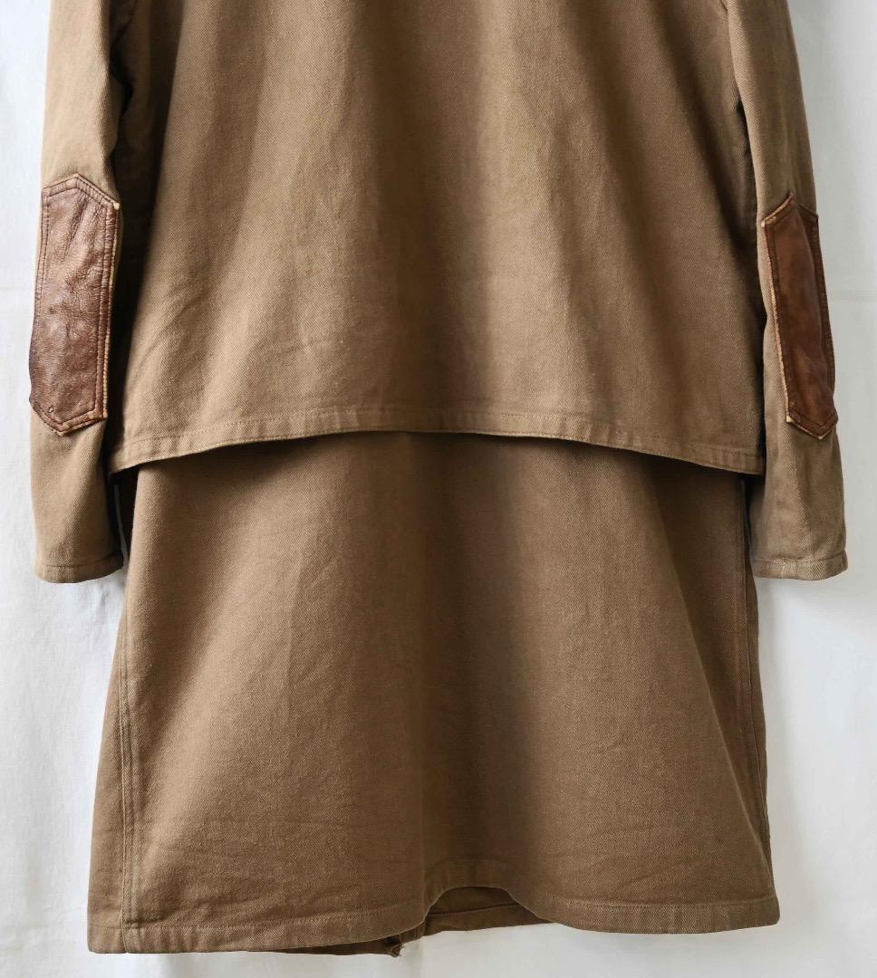 ninja964/スタンドカラー モーターサイクル ミリタリーレザーコート