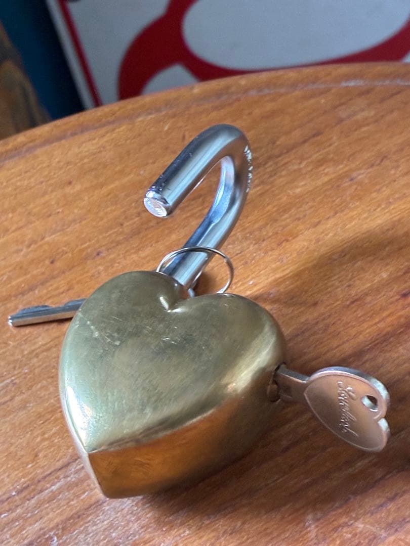 アンティーク 南京錠　鍵 パッドロック　Love lock　キー　真鍮　アメリカ
