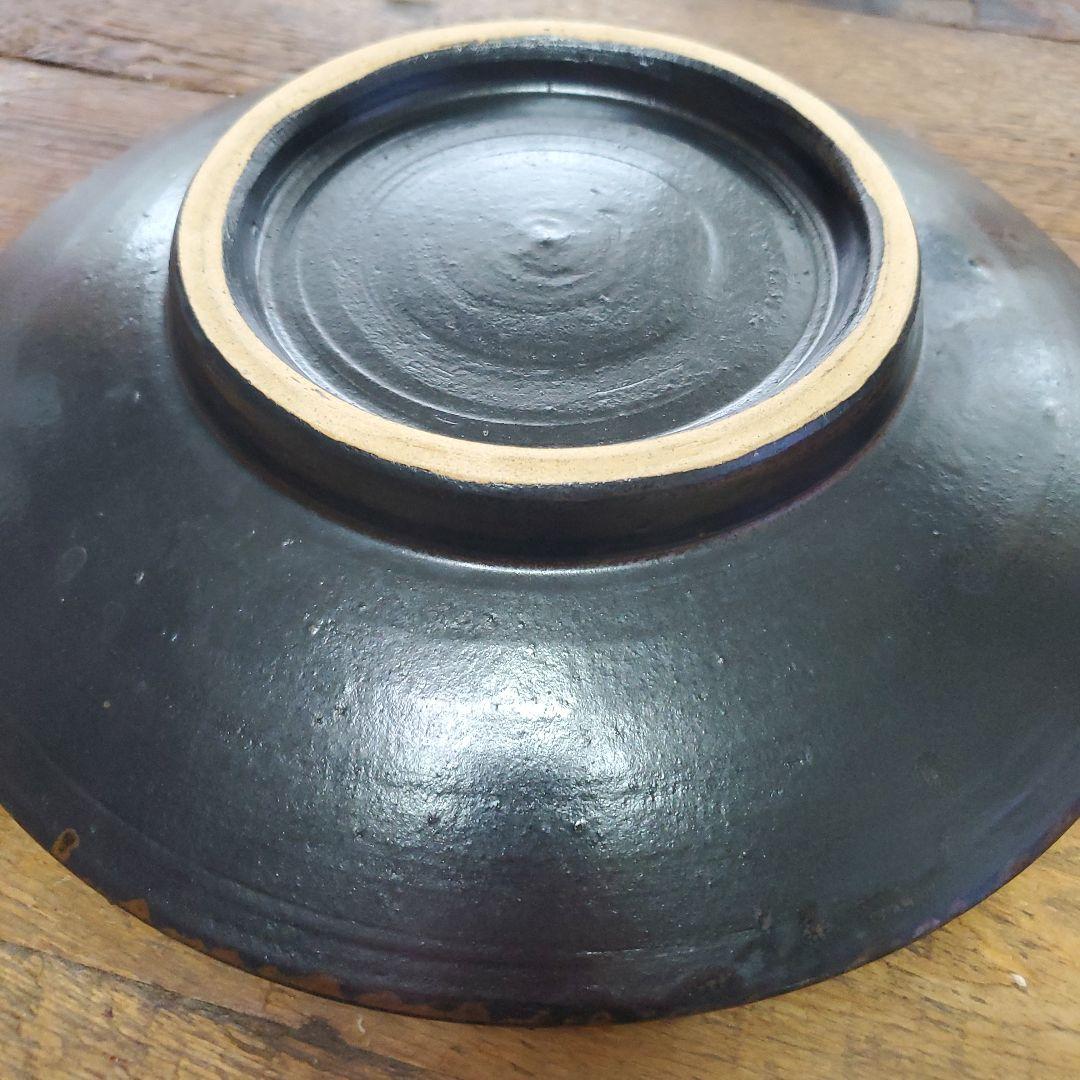 工房十鶴　十鶴　やちむん　大皿　26cm　スカル ドクロ