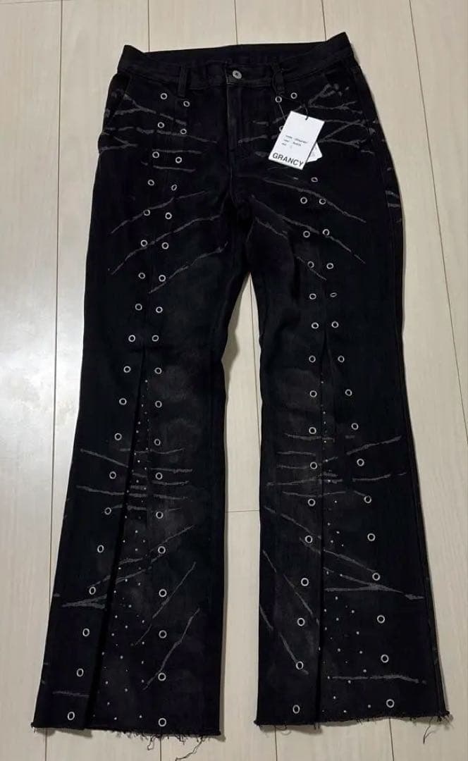 GRANCY クレイジーデザイン スキニーフレアデニムパンツ
