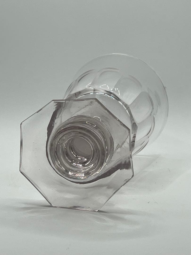 大ぶりなゴブレット　ウランガラス　和ガラス グラス 八角形台　アンティーク