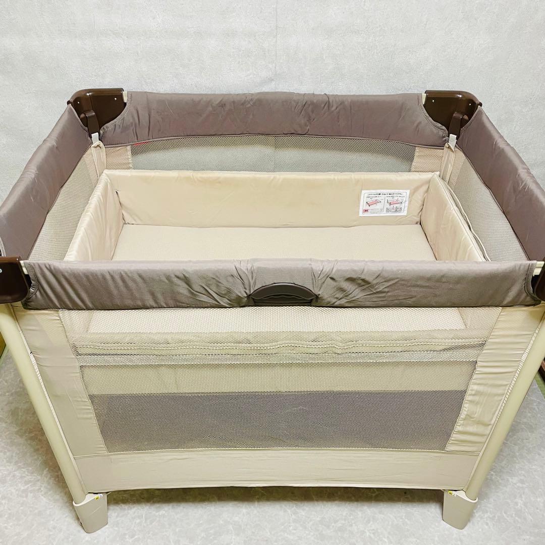 アップリカ ココネルエアー ポータブル ベビーベッド ココアブラウン 66047
