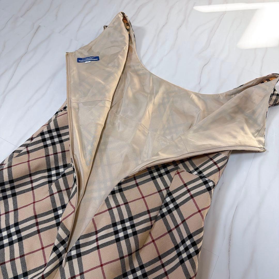 バーバリーブルーレーベル ワンピース ホースロゴ刺繍 ノバチェック 38 Y2K