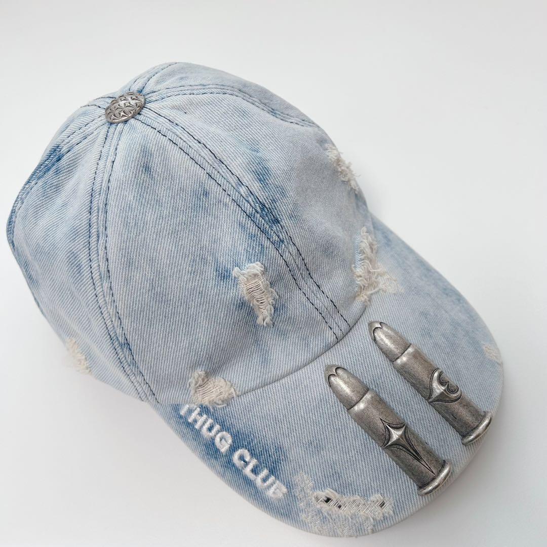【希少】thug club サグクラブ LIFE CAP キャップ デニム 銃弾