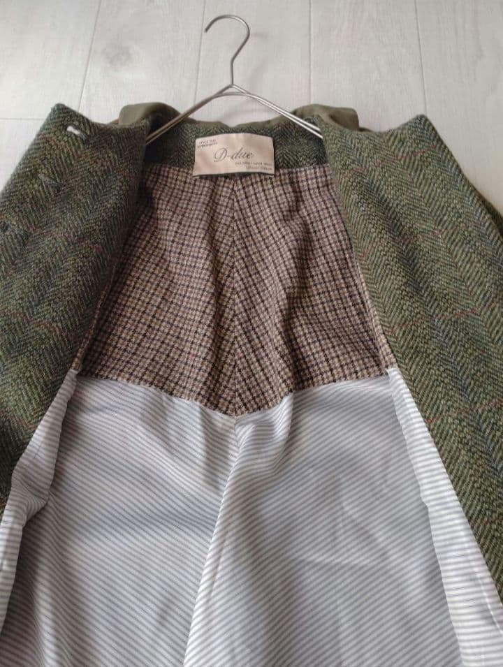 デドゥエ D-due 迷彩丸襟 Aラインフレアコート アッシュペーフランス