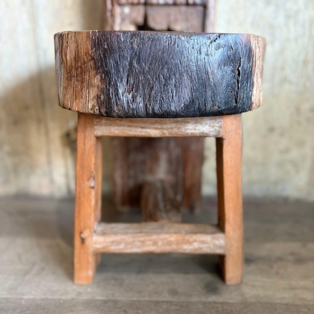 天然木　切り株 丸太 無垢材チェア　ヴィンテージ