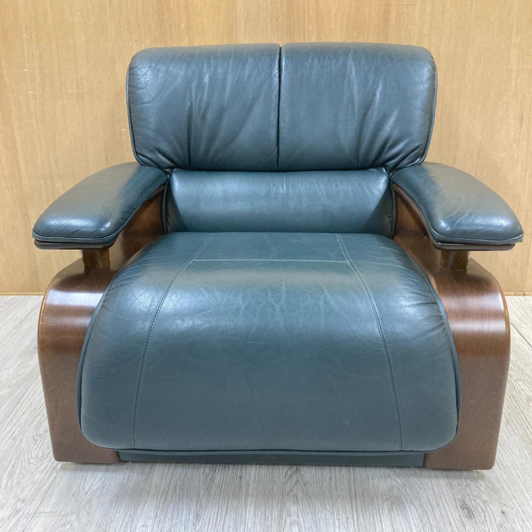 冨士ファニチア　FUJI FURNITURE　総革　1人掛けソファ B