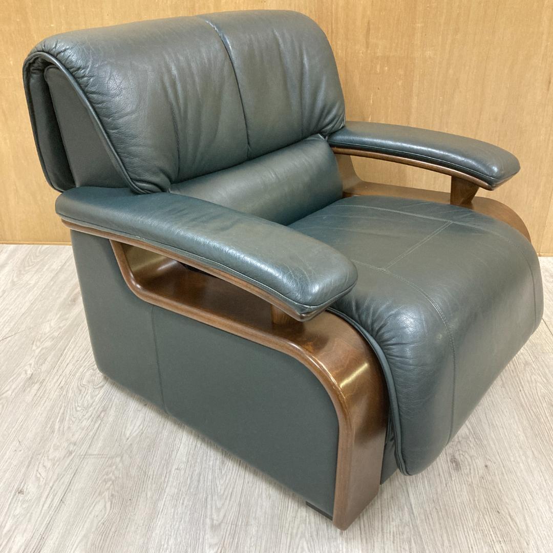 冨士ファニチア　FUJI FURNITURE　総革　1人掛けソファ B