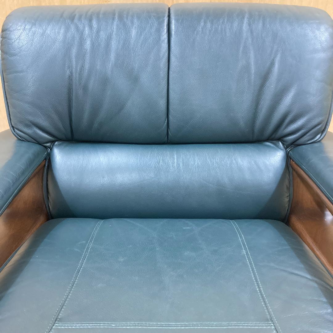 冨士ファニチア　FUJI FURNITURE　総革　1人掛けソファ B