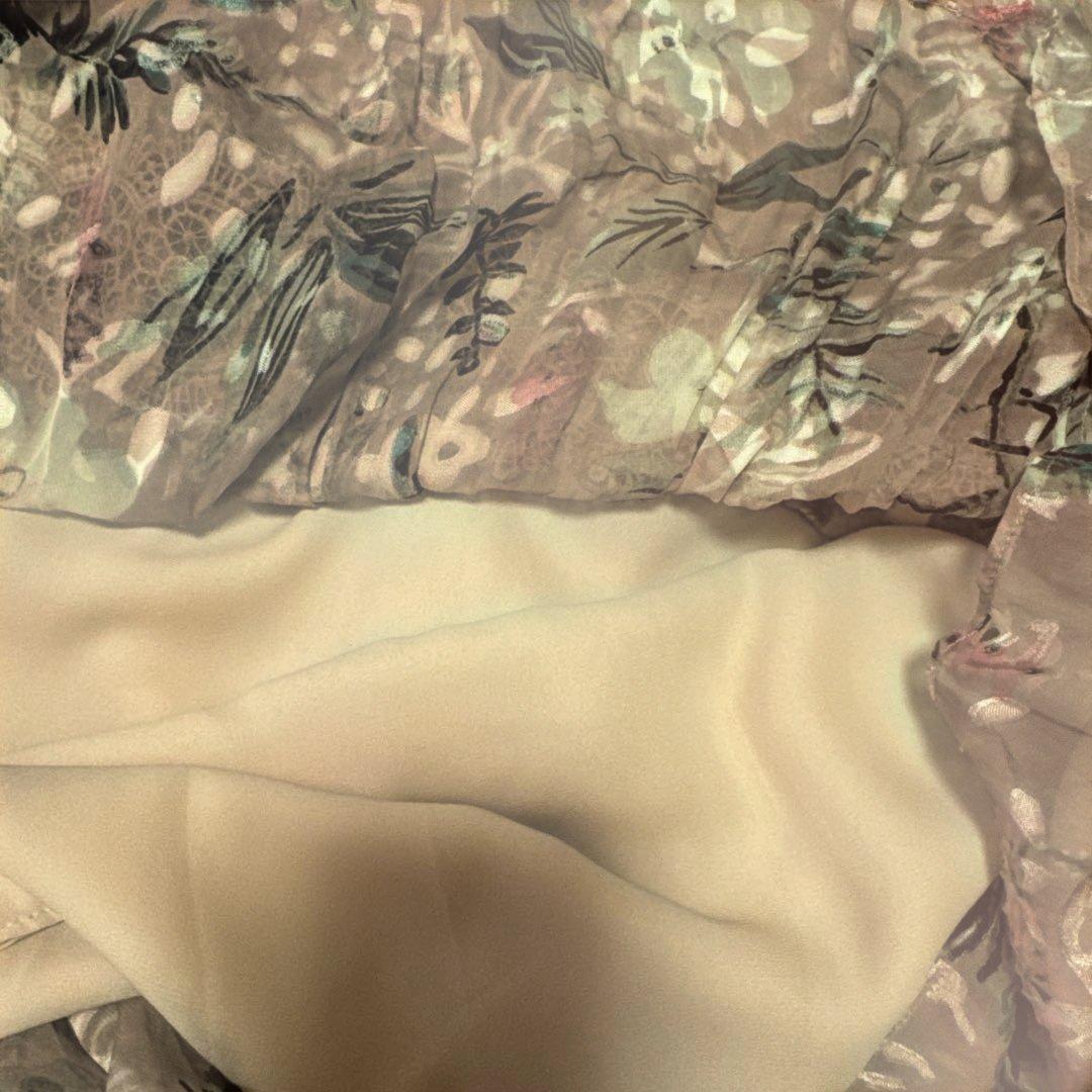 ケイトスペード　花柄シルク長袖ワンピース