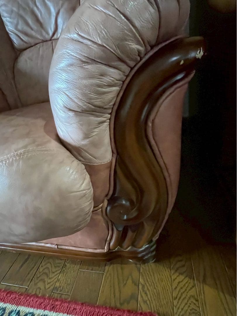 イタリア製　座り心地良い　高級　本革　ソファー