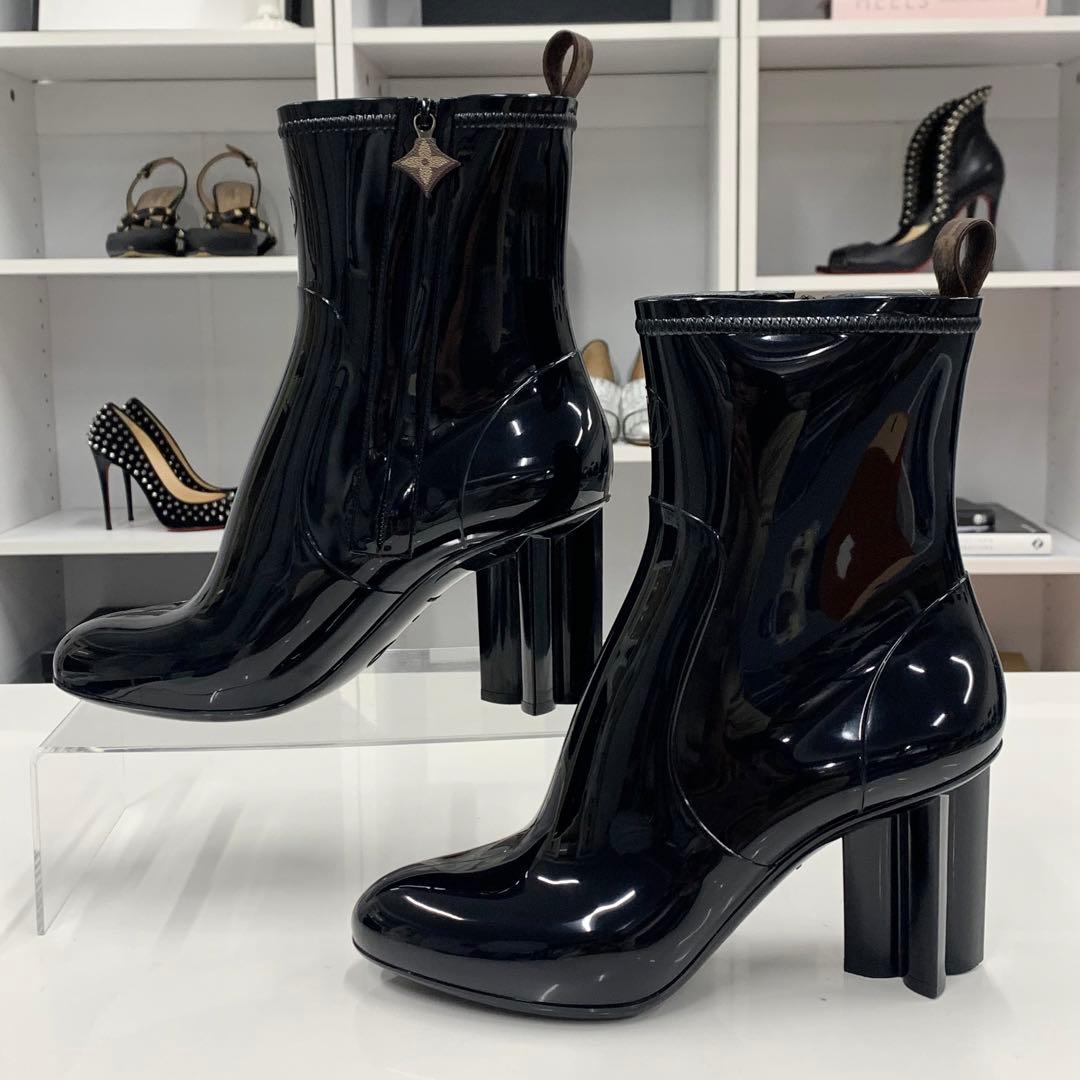 ヴィトン シルエットライン ラバー モノグラム レインブーツ ブラック